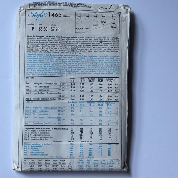 Style Variations Pattern 1465 Slip, nightgown, cami-knickers, french knickers - Picture 2 of 2